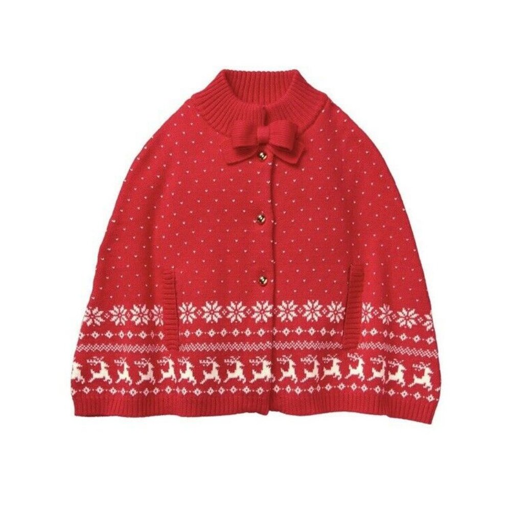NWT Janie and Jack: Crimson Fair Isle Sweater Cape